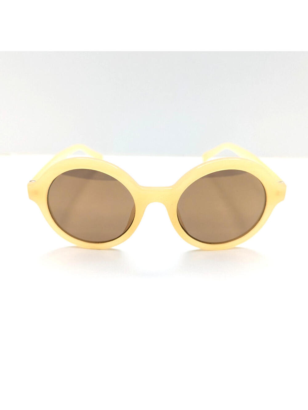 Brown Lens Yellow Round Frame Women’s Sunglasses 54603-5MK-YF-S